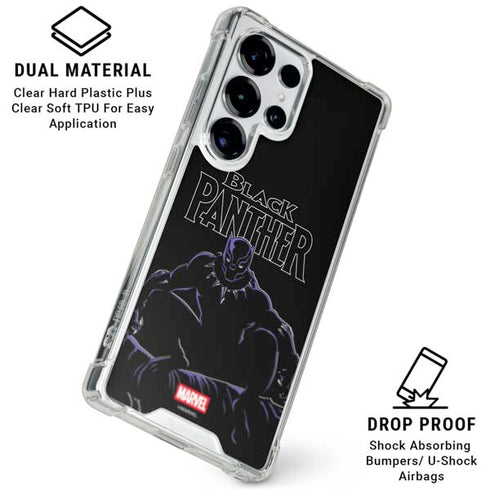 Marvel Black Panther Night Time Watch Galaxy S25 Ultra Clear Case